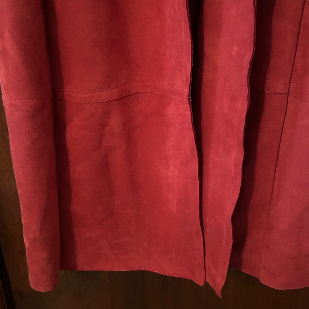 TWO Burnt orange ultra Suede Long Coat and blazer jacket. Two for one price. - Picture 3 of 12